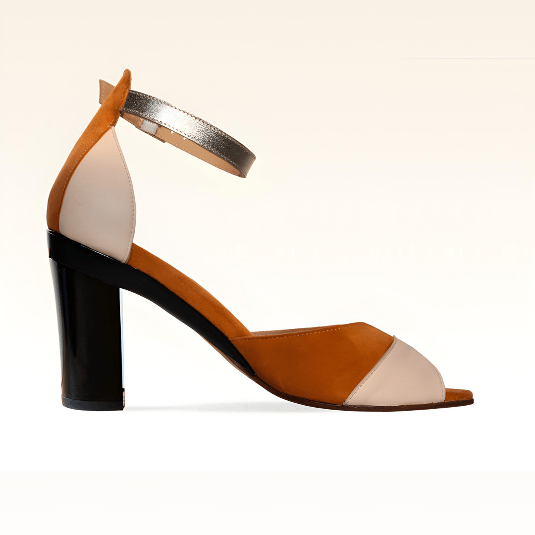 Coffret Balade : Sandale Blondie Terracotta et ses 2 paires de talons amovibles - Tanya Heath Paris