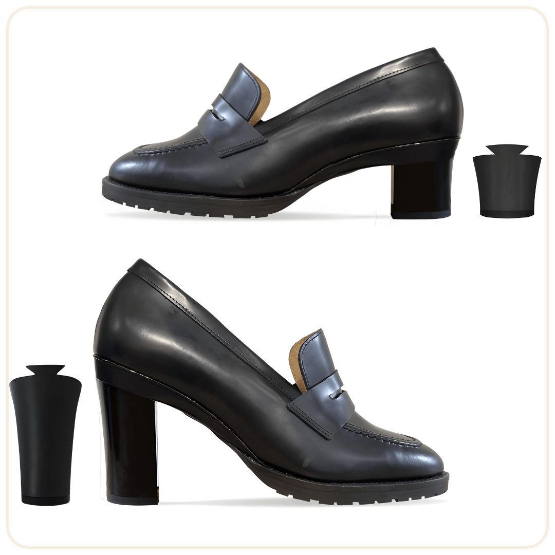 Coffret Emma: Mocassin noir + 2 talons interchangeables - Tanya Heath Paris