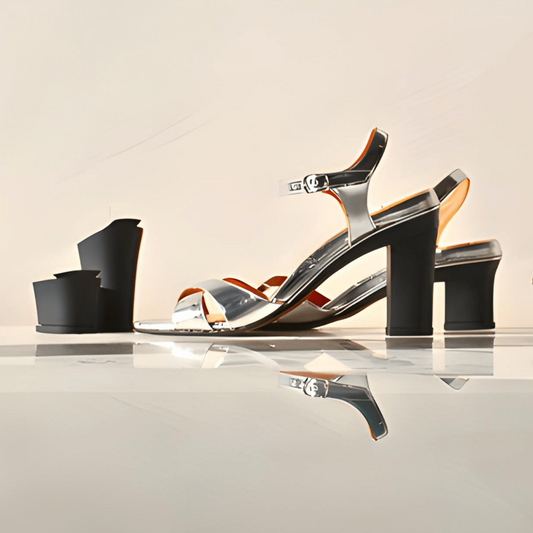 Coffret Franken - Christelle Argent et deux pairs de talons interchangeables - Tanya Heath Paris