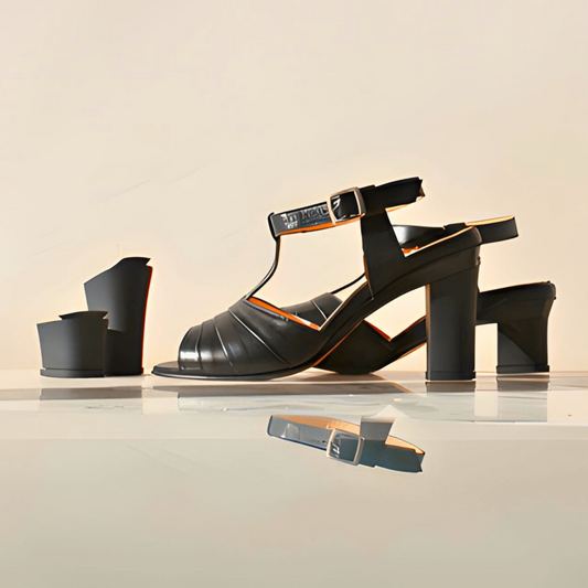 Coffret Franken - Daphné Noir et deux pairs de talons interchangeables - Tanya Heath Paris