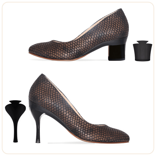 Coffret indépendance: Escarpin Ivy Nid d'Abeille et ses 2 paires de talons amovibles - Tanya Heath Paris