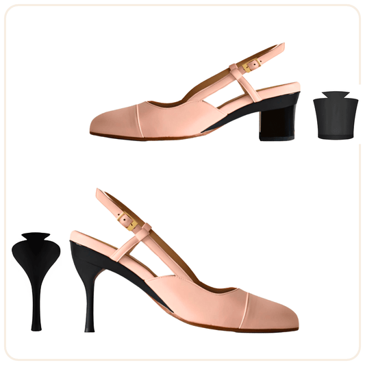 Coffret Iris Slingback Rose avec deux paires de talons - Tanya Heath Paris