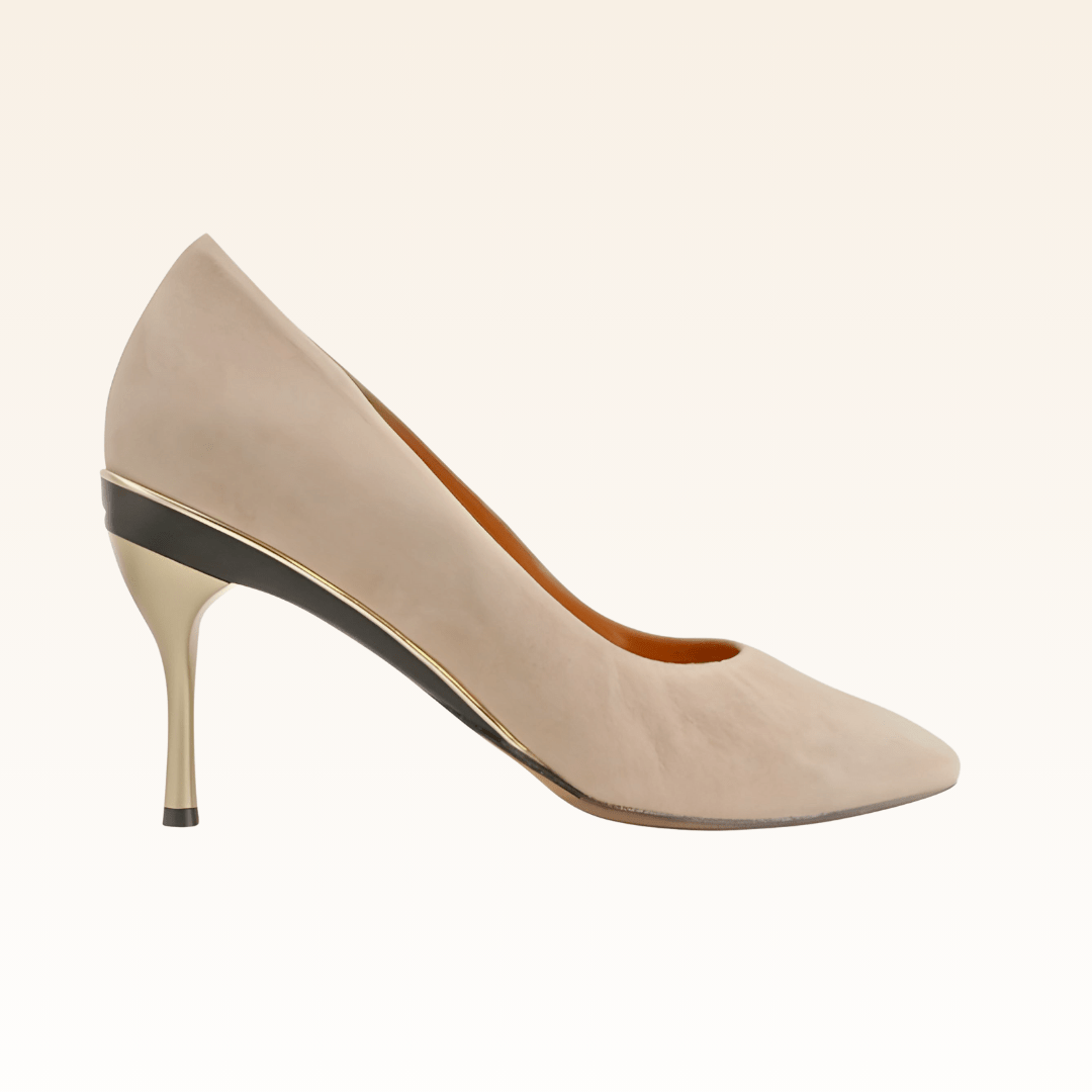 Franken - Pame Escarpin Velours Beige - Tanya Heath Paris
