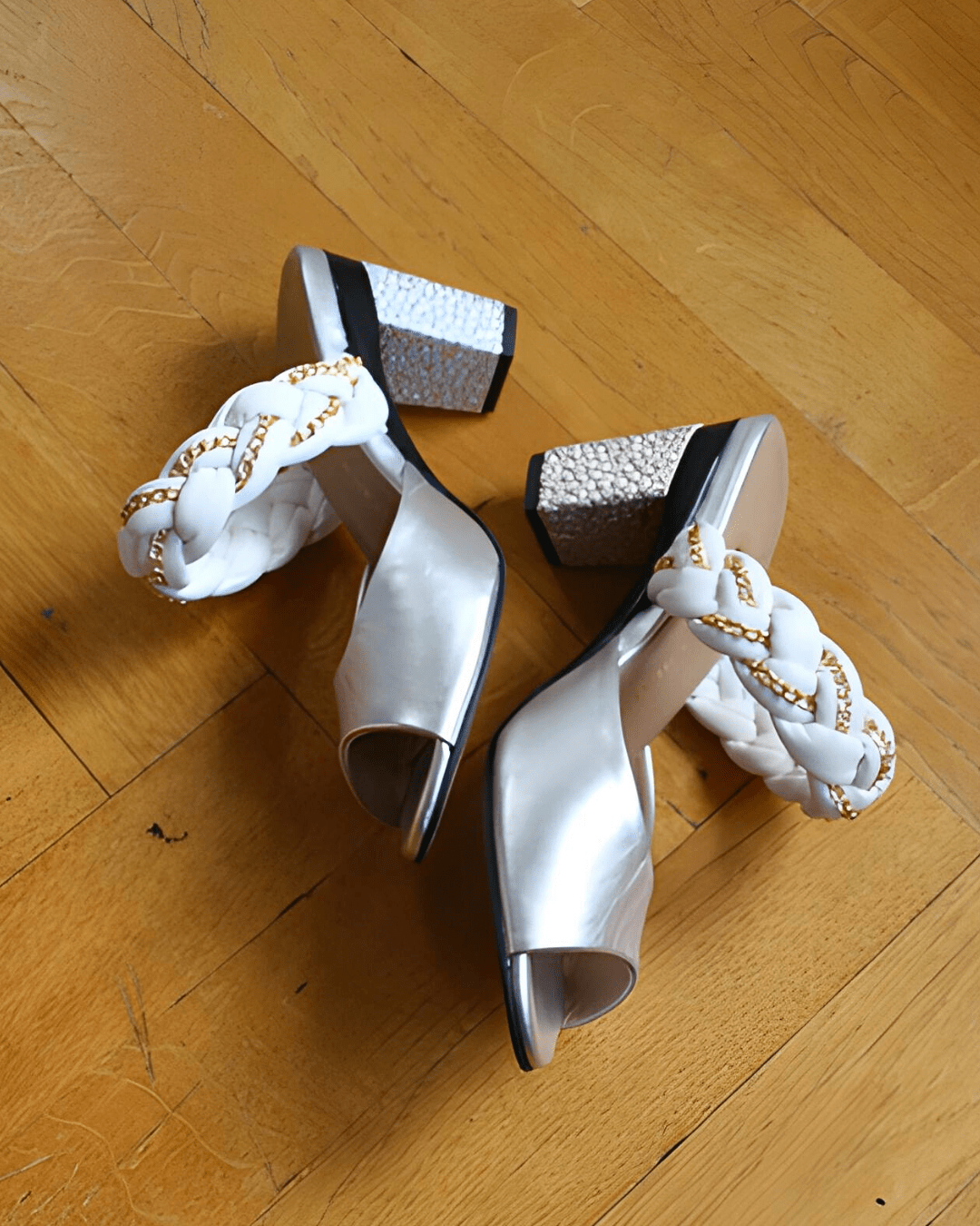 Romy Mule Tressé Argent - Tanya Heath Paris