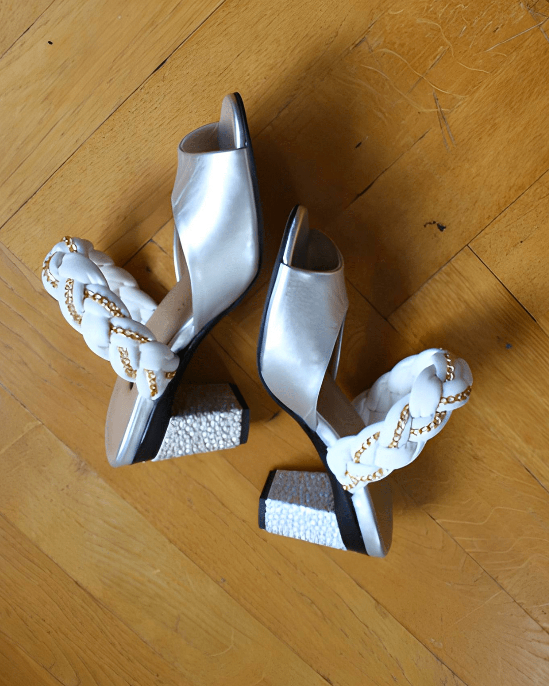 Romy Mule Tressé Argent - Tanya Heath Paris