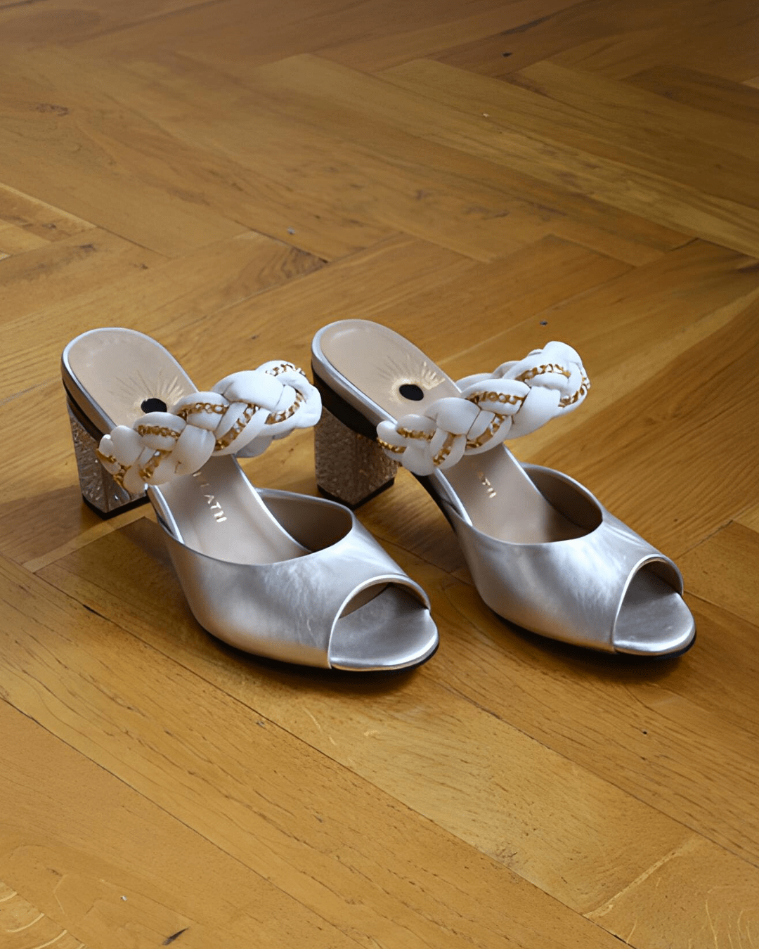Romy Mule Tressé Argent - Tanya Heath Paris
