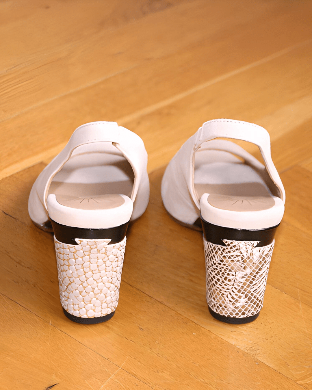 Sophie Sling Back Velours Amande - Tanya Heath Paris