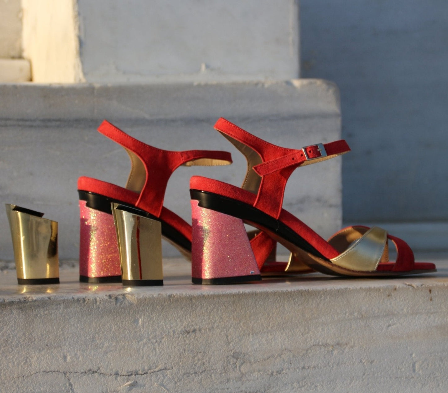 Christelle Sandale Rouge Cerise - Tanya Heath Paris