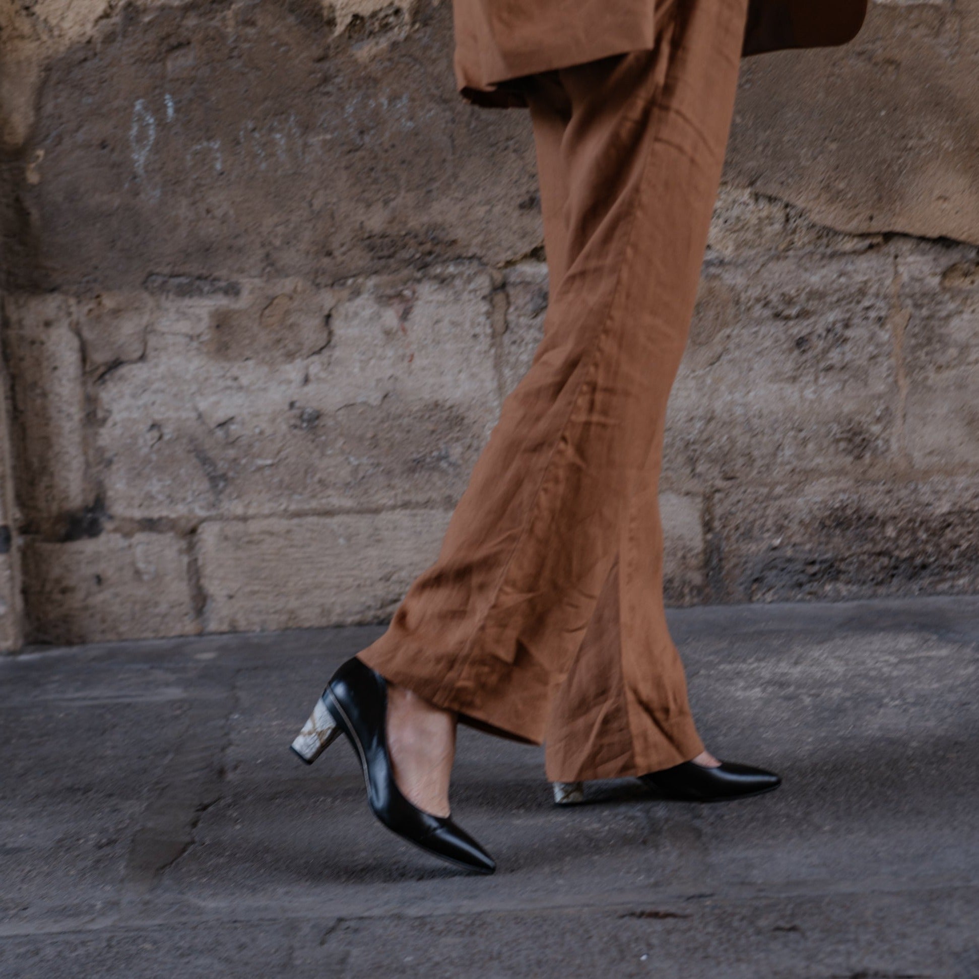 Escarpin talon amovible