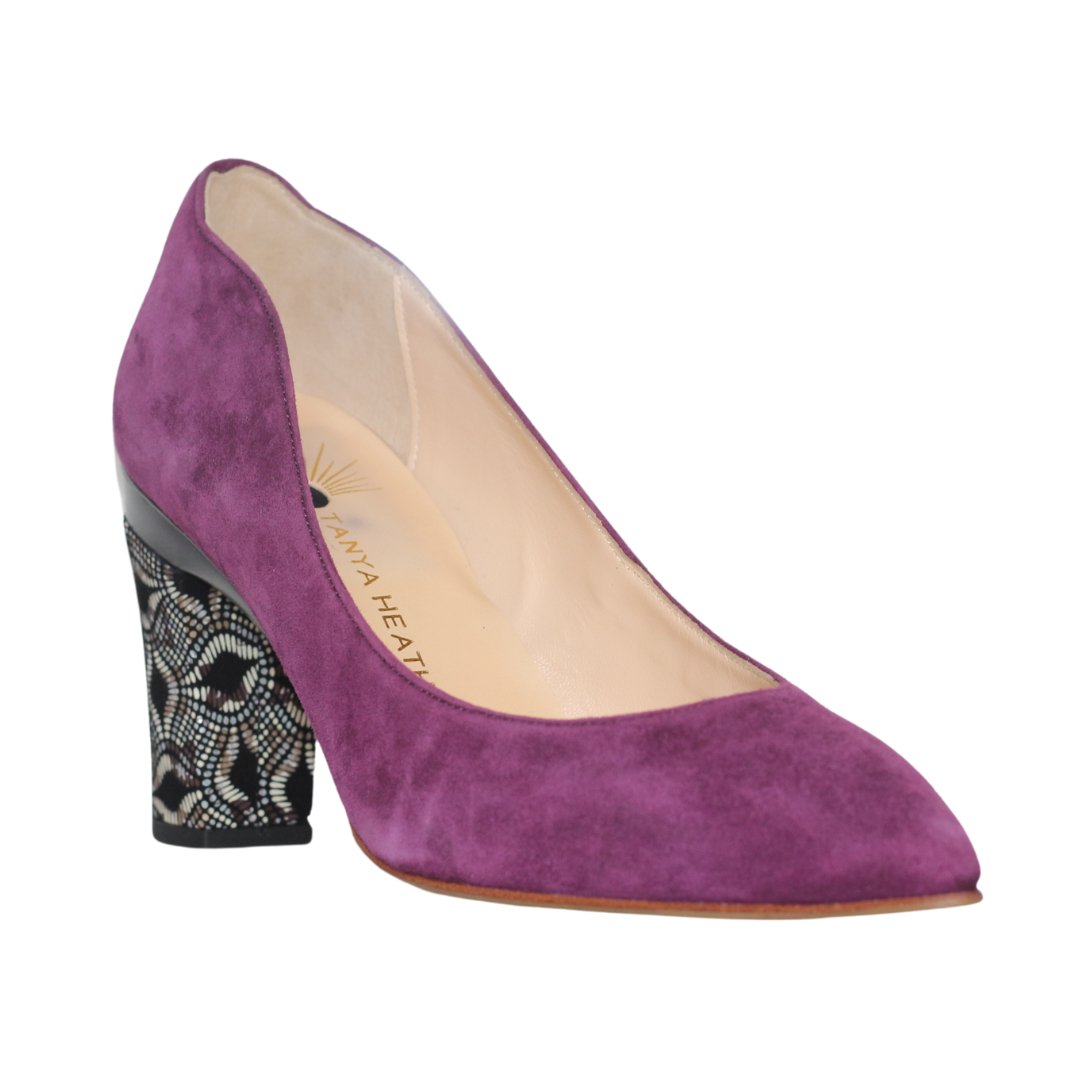 Escarpin violet talon interchangeable