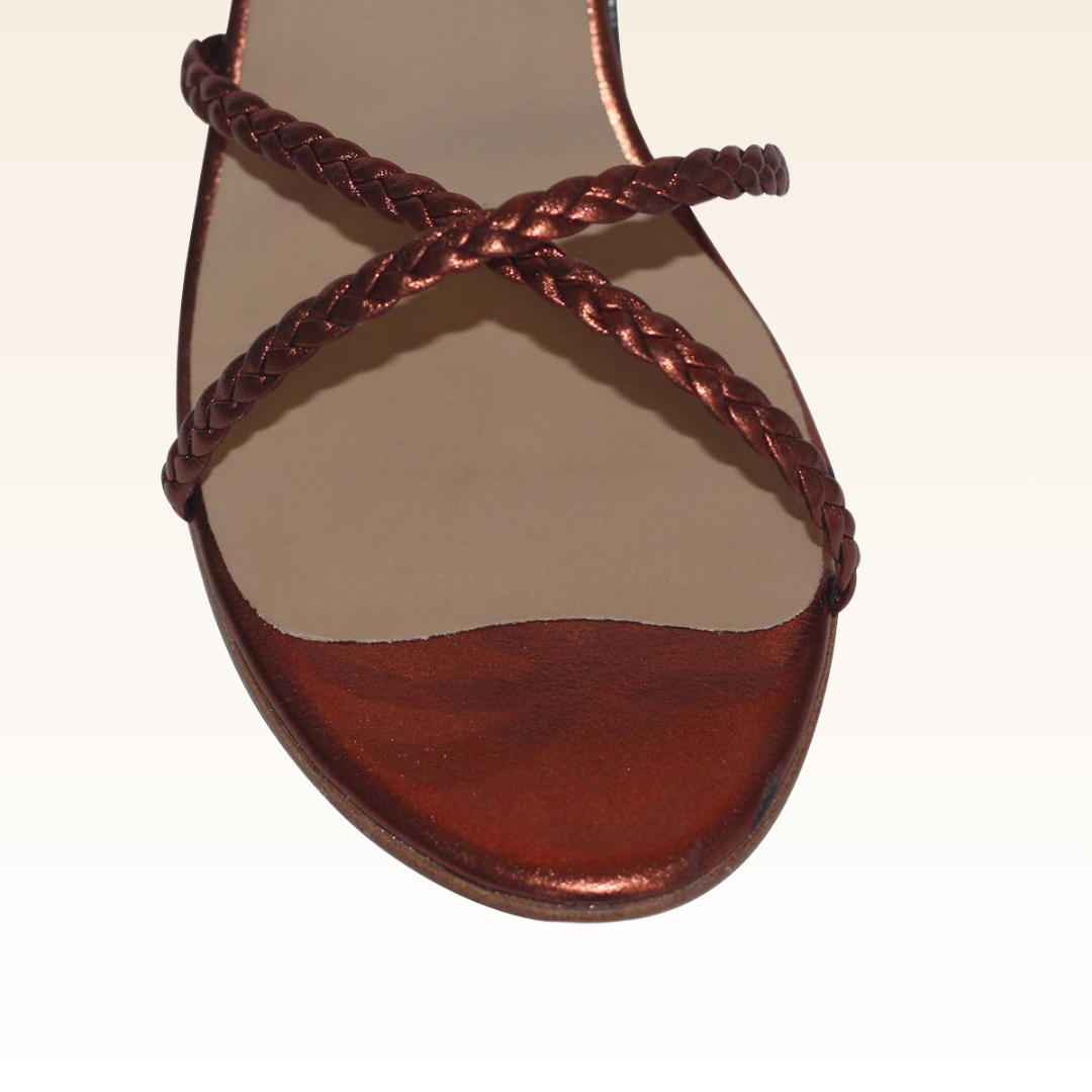 Ines Braided Rust Colored Sandal