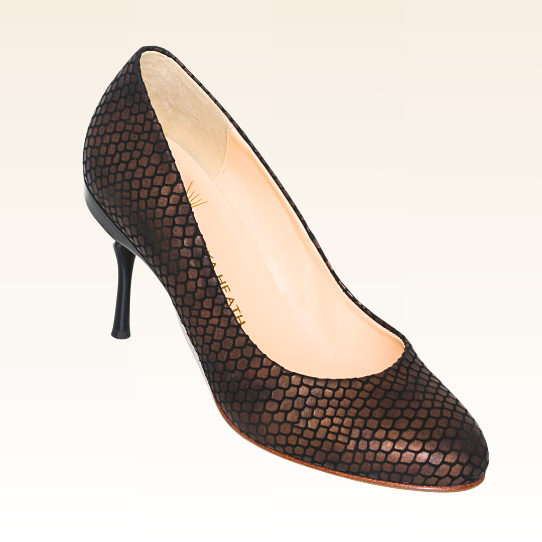 Ivy Bronze Beehive Almond Toe Pump