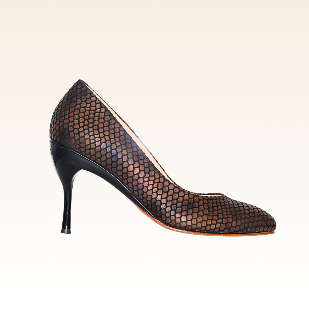 Ivy Bronze Beehive Almond Toe Pump