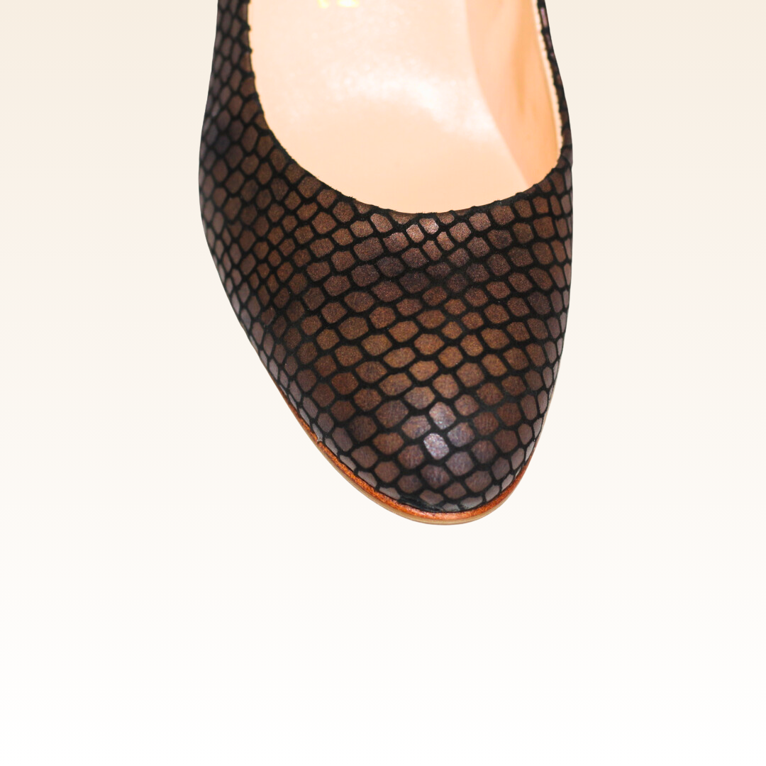 Ivy Bronze Beehive Almond Toe Pump