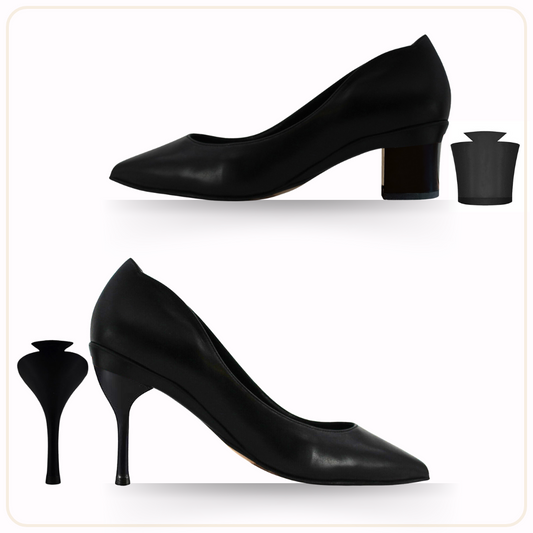 The Elegance Set: Valerie Pointy-Toe Pumps with 2 Pairs Of Interchangeable Heels