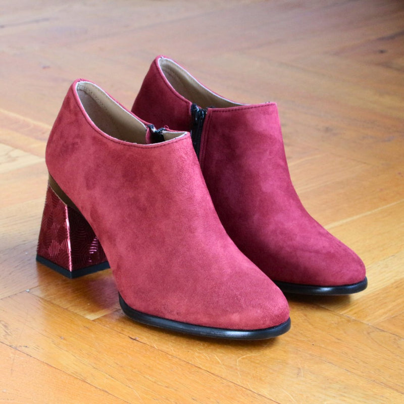 Adele Bottine Velours Bordeau - Tanya Heath Paris
