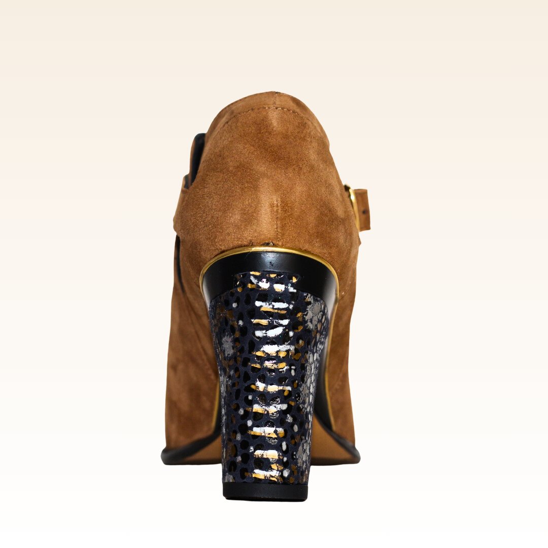 Anastasia bottines en velours camel - Tanya Heath Paris