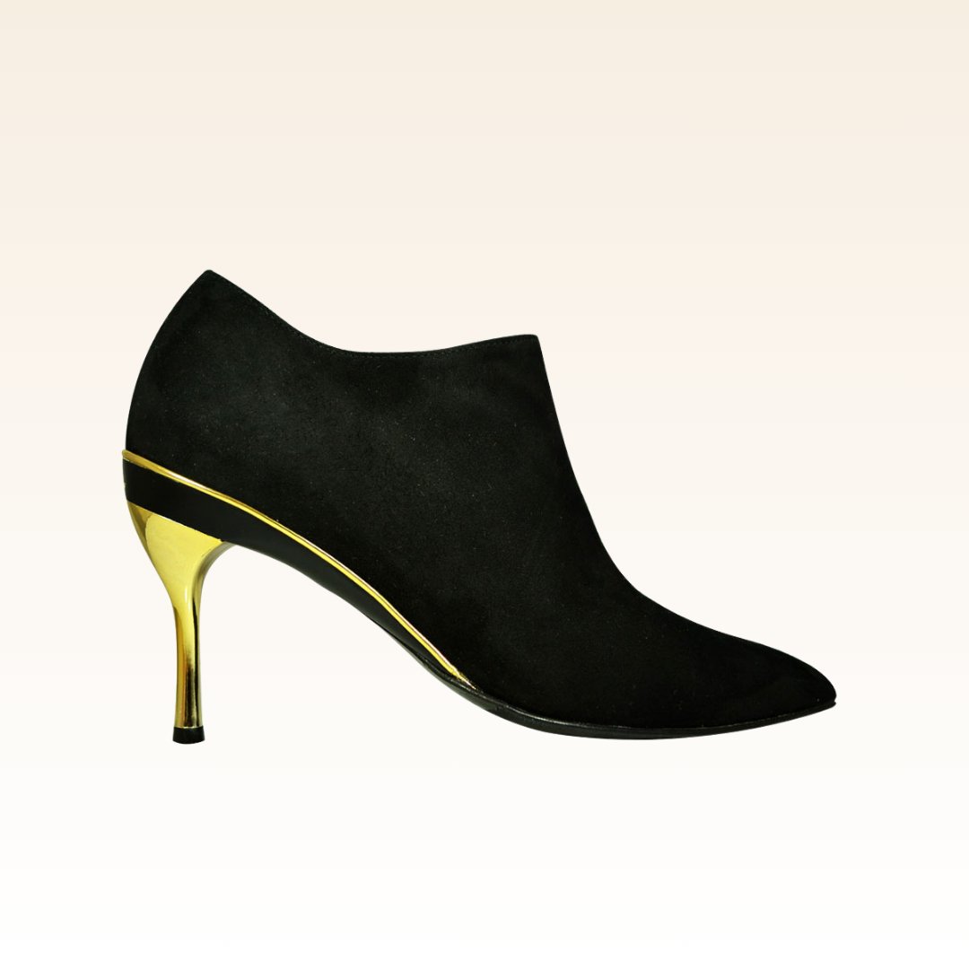 Anisha Bottine Bout Pointu Velours Noir - Tanya Heath Paris