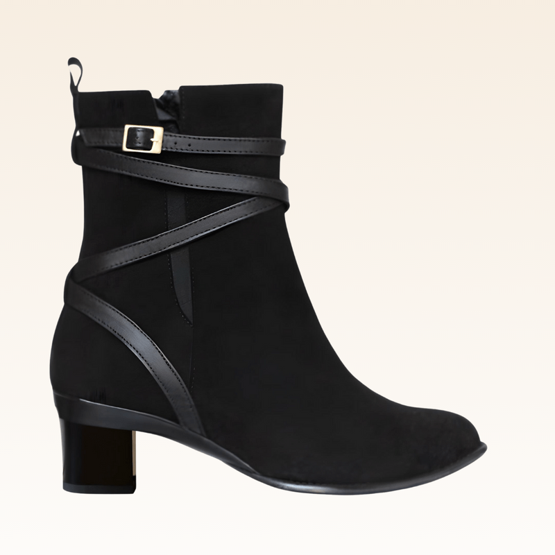 Bottine Virginia Velours Noir - Tanya Heath Paris