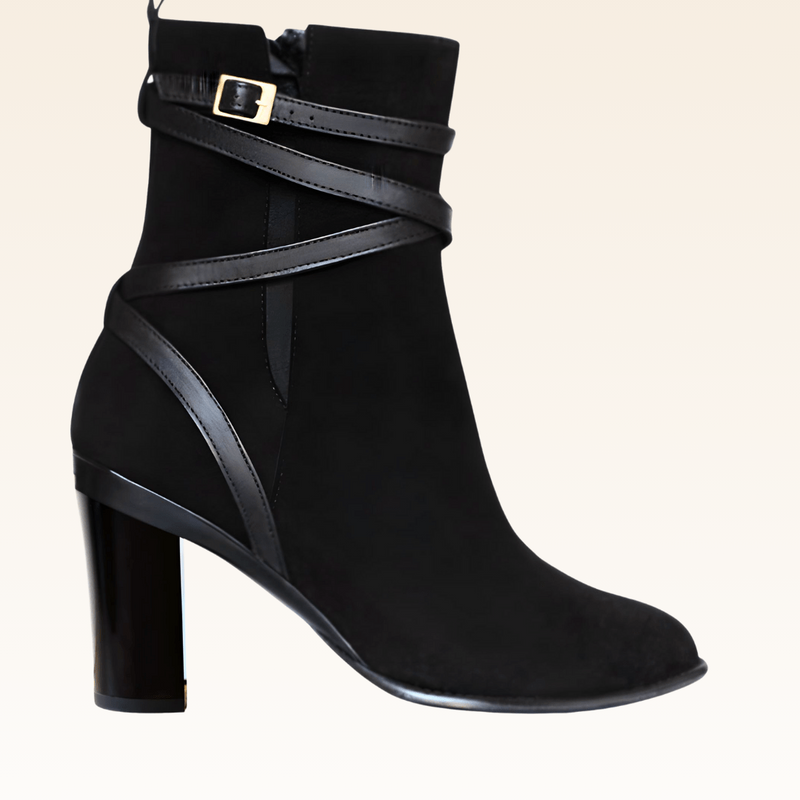 Bottine Virginia Velours Noir - Tanya Heath Paris