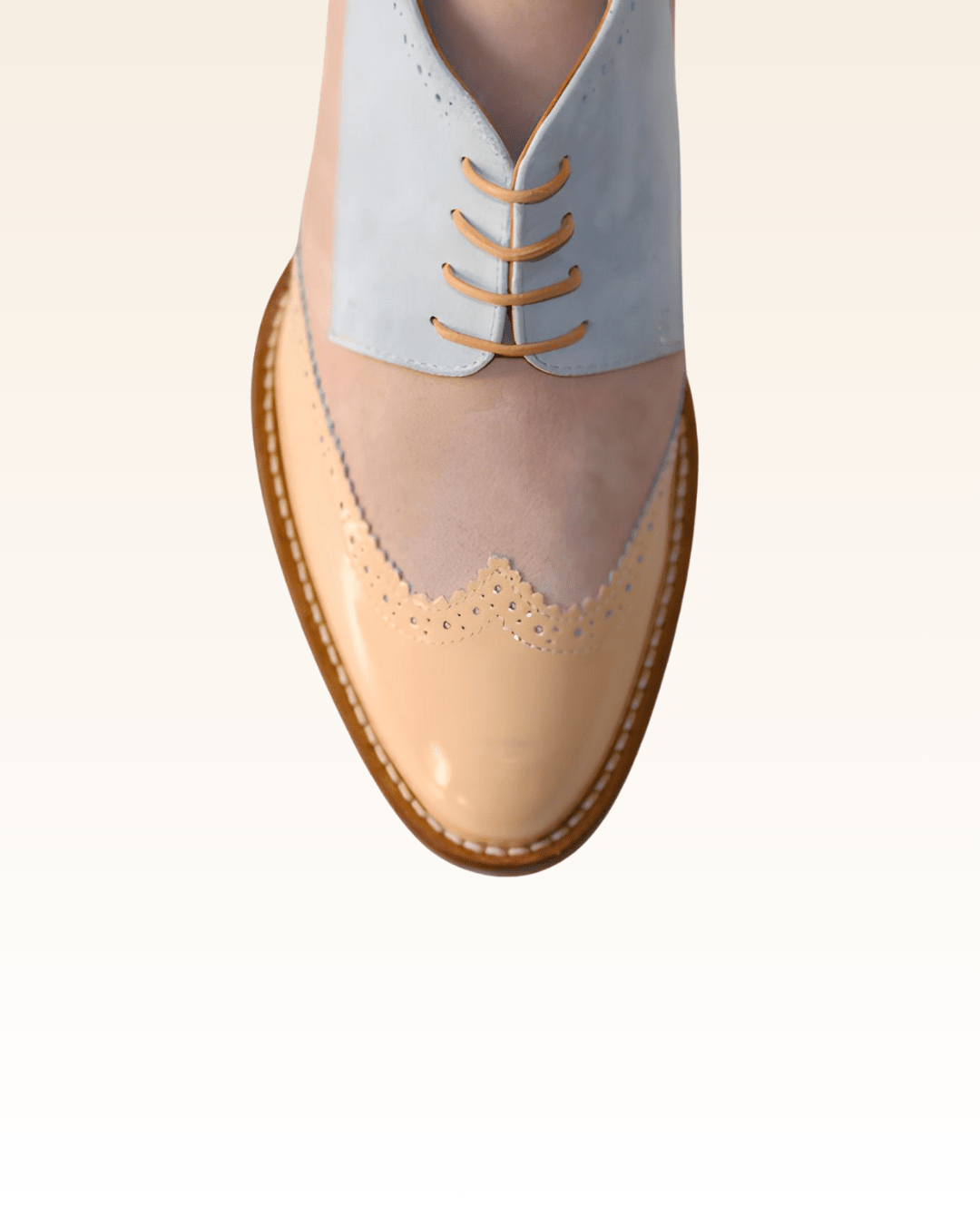 Charlotte derbies vernis blanc sable - Tanya Heath Paris