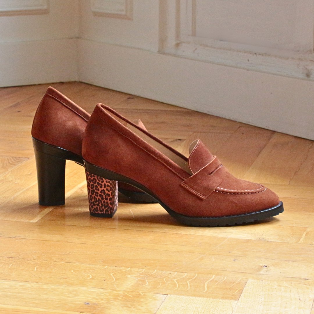 Emma Mocassin Velours Brun - Tanya Heath Paris