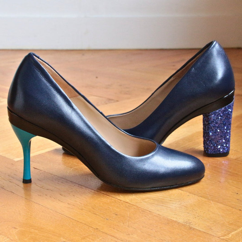 Escarpin bleu Marine Ivy - Tanya Heath Paris