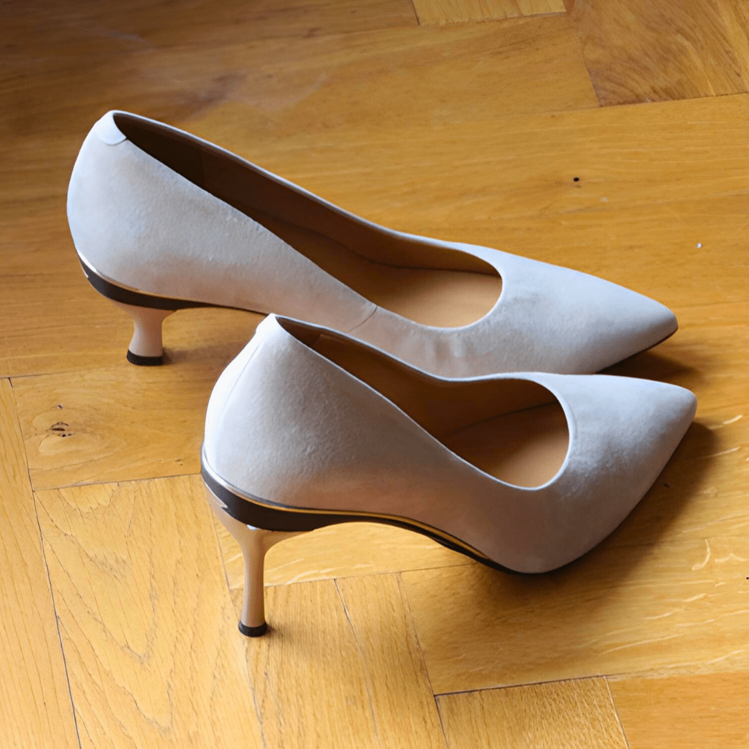 Franken - Pame Escarpin Velours Beige - Tanya Heath Paris