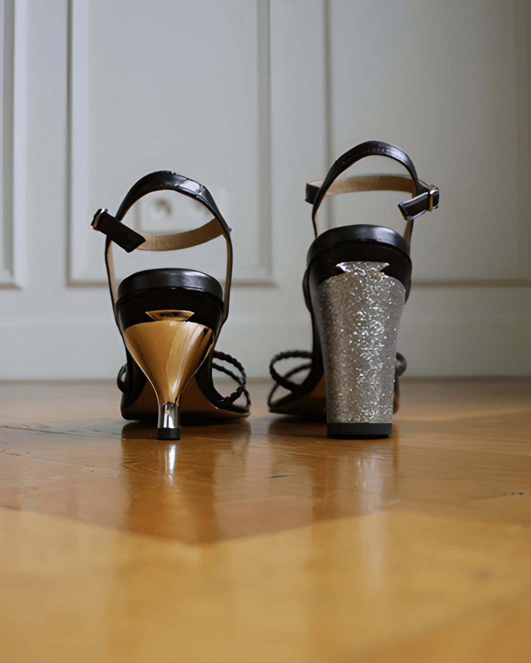 Ines sandales tressées gris plomb - Tanya Heath Paris