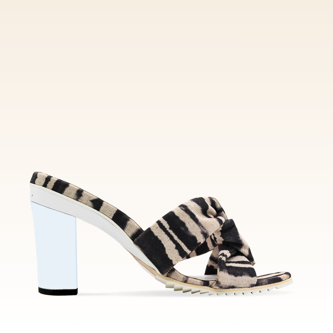 Manon mule vegan tie dye noir - Tanya Heath Paris