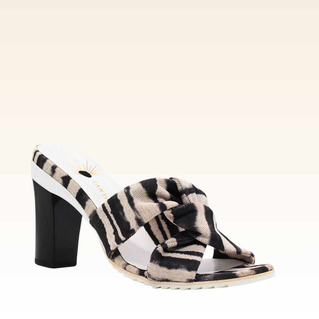 Manon mule vegan tie dye noir - Tanya Heath Paris