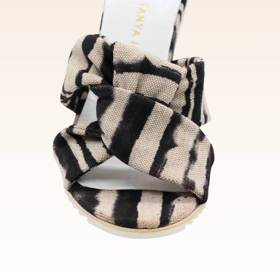 Manon mule vegan tie dye noir - Tanya Heath Paris