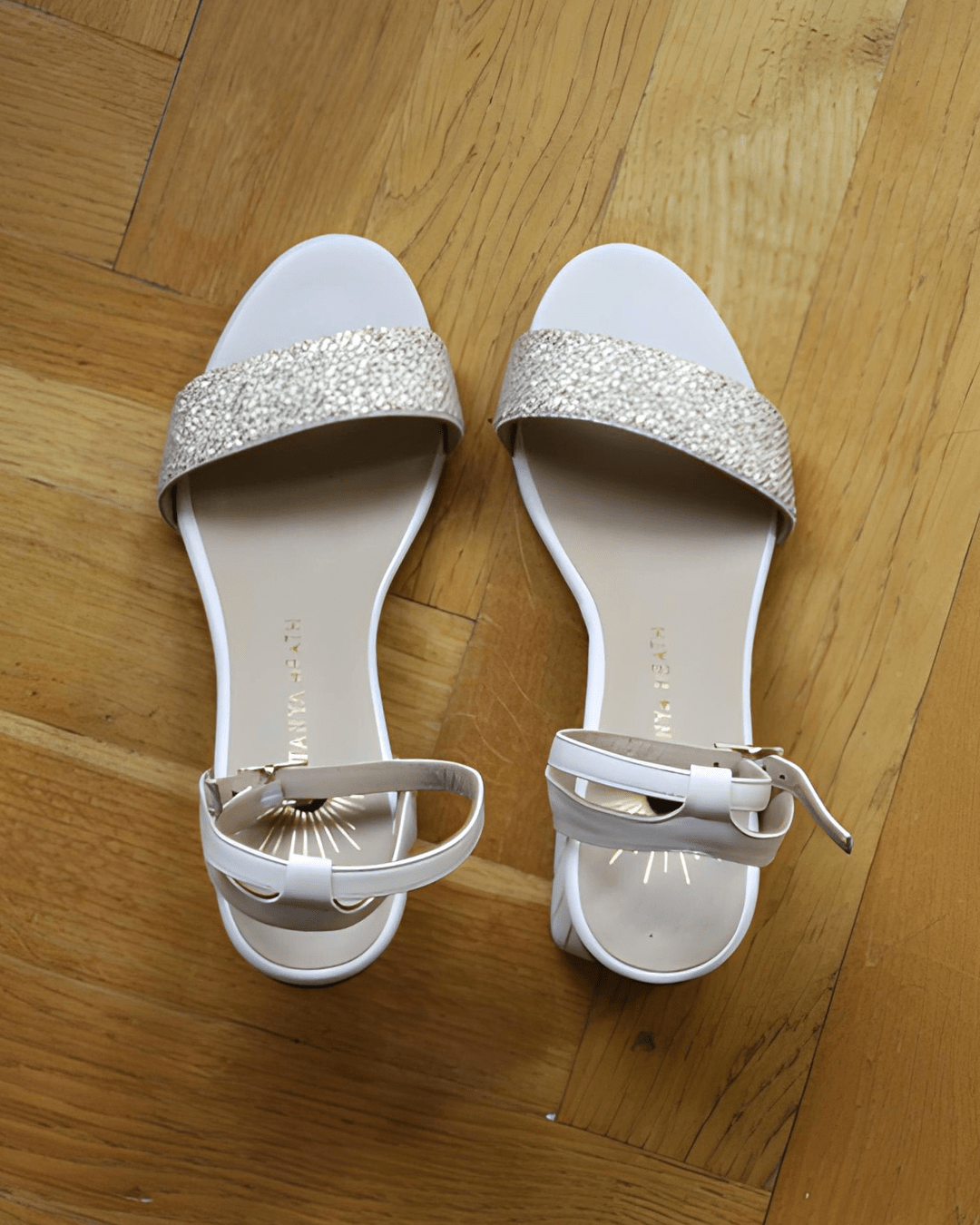 Mia Sandale Beige et Or - Tanya Heath Paris