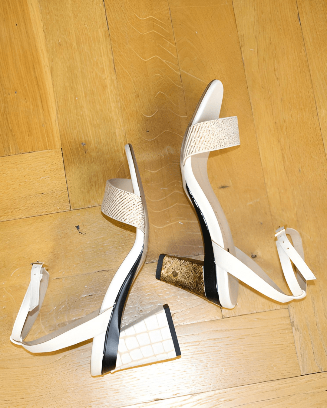 Mia Sandale Beige et Or - Tanya Heath Paris