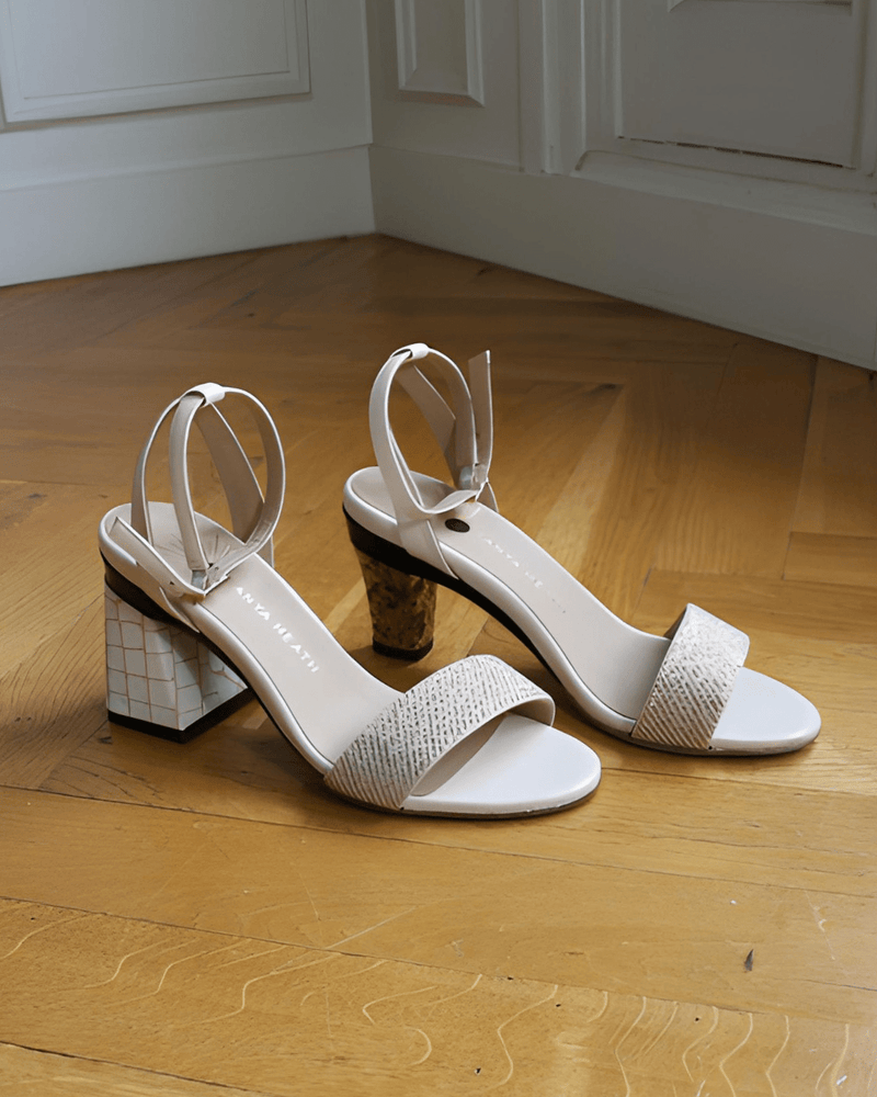 Mia Sandale Beige et Or - Tanya Heath Paris