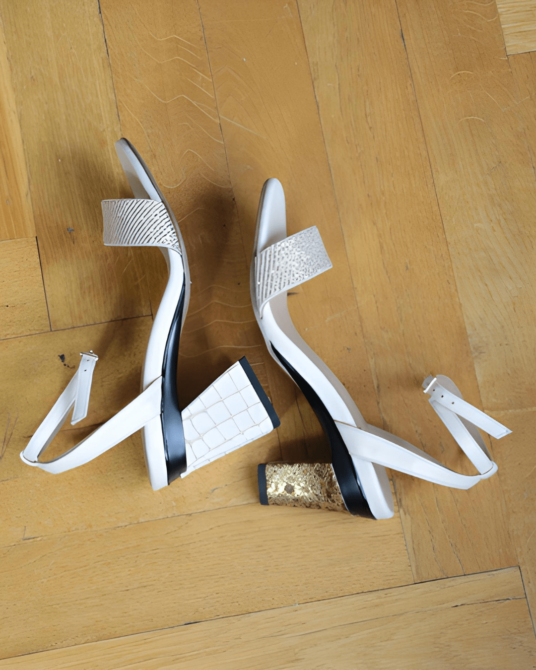 Mia Sandale Beige et Or - Tanya Heath Paris