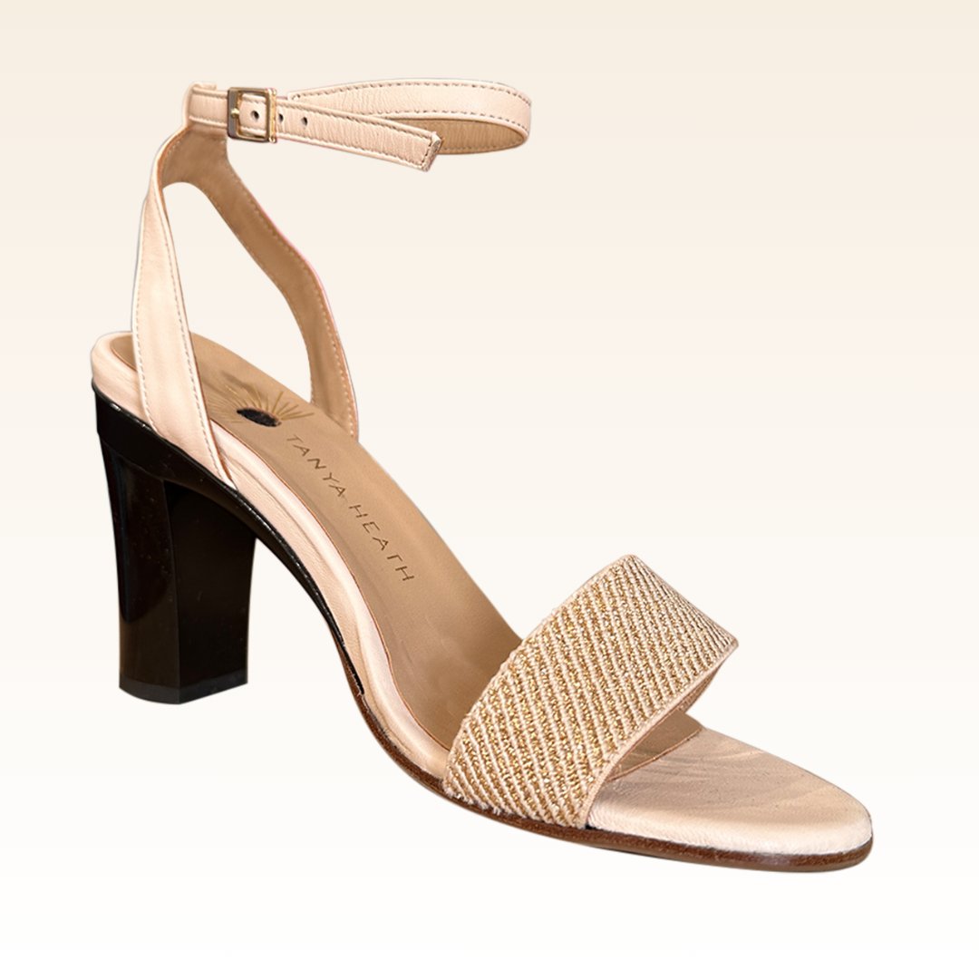 Mia Sandale Beige et Or - Tanya Heath Paris