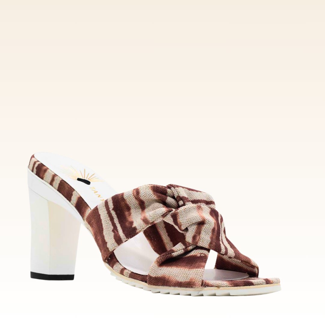 Mules vegan Manon tie dye brun - Tanya Heath Paris