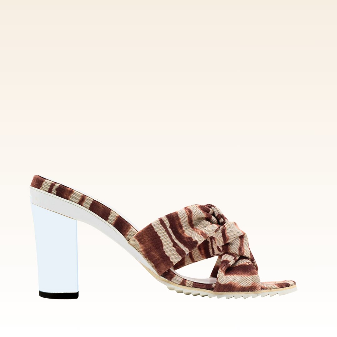 Mules vegan Manon tie dye brun - Tanya Heath Paris