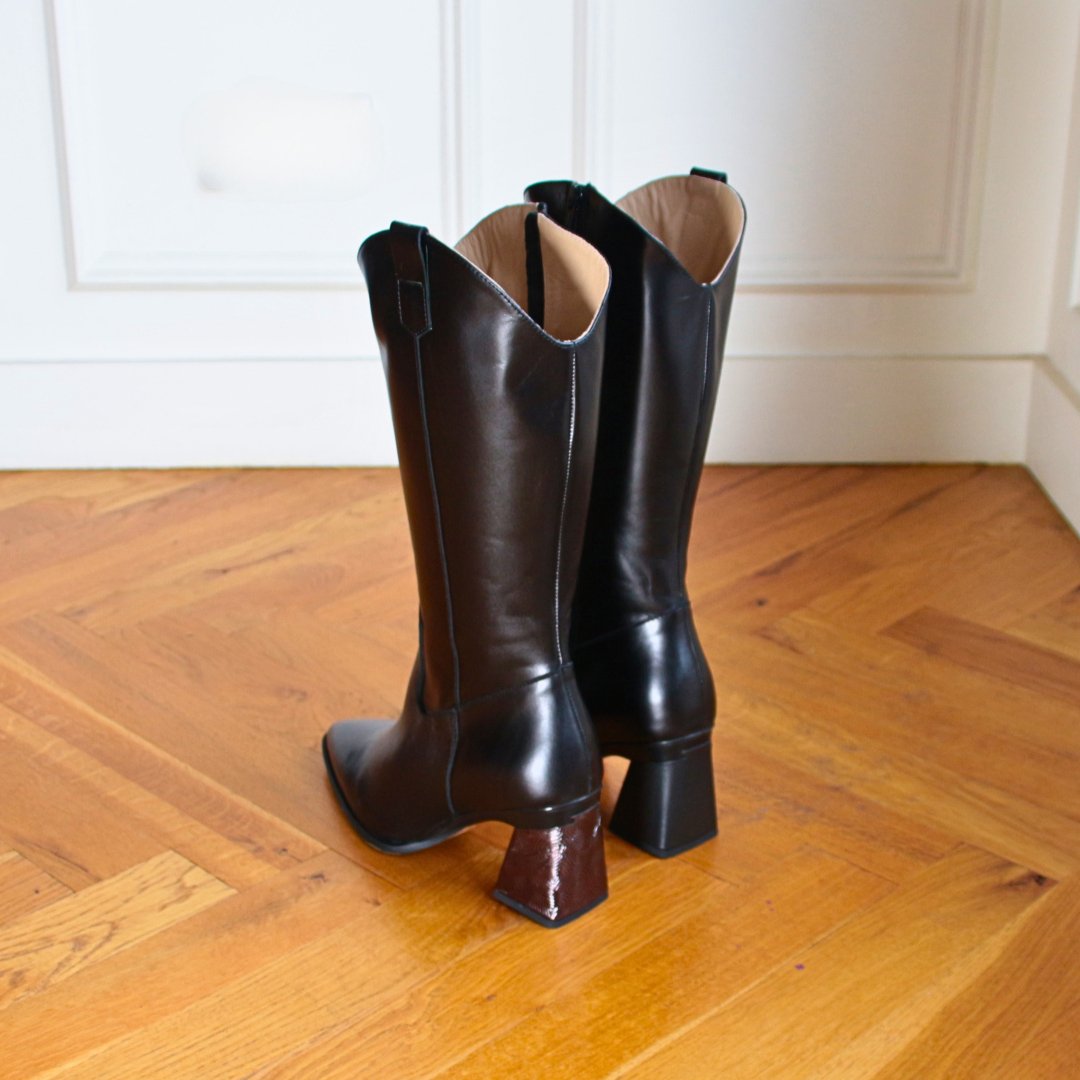 Pearl Bottes santiags Agneau Noir - Tanya Heath Paris