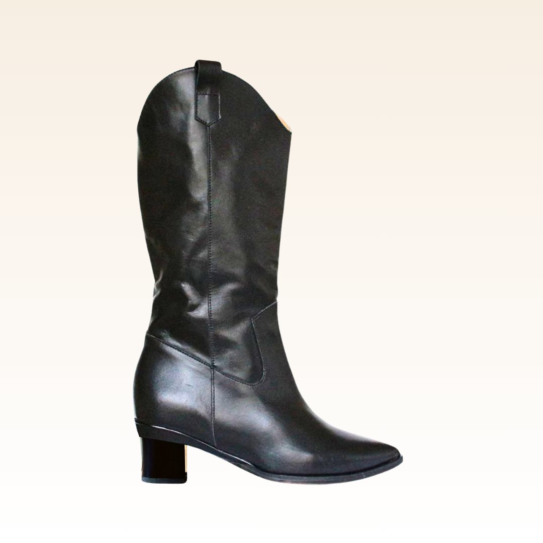 Pearl Bottes santiags Agneau Noir - Tanya Heath Paris