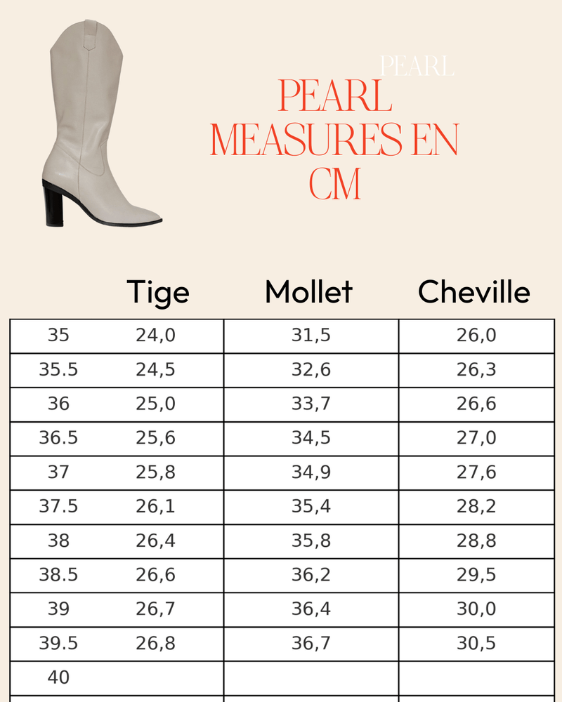 Pearl Santiag Agneau Beige - Tanya Heath Paris