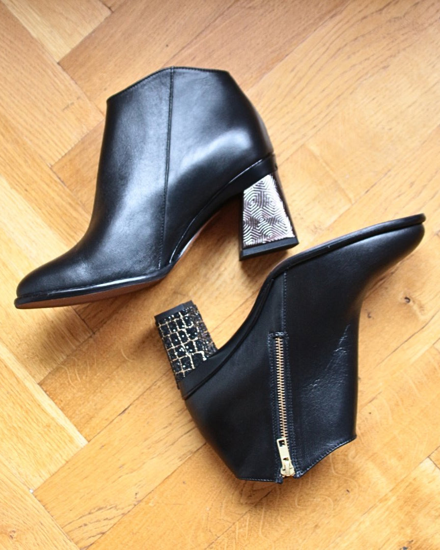 Portia Bottine Zip Noir - Tanya Heath Paris