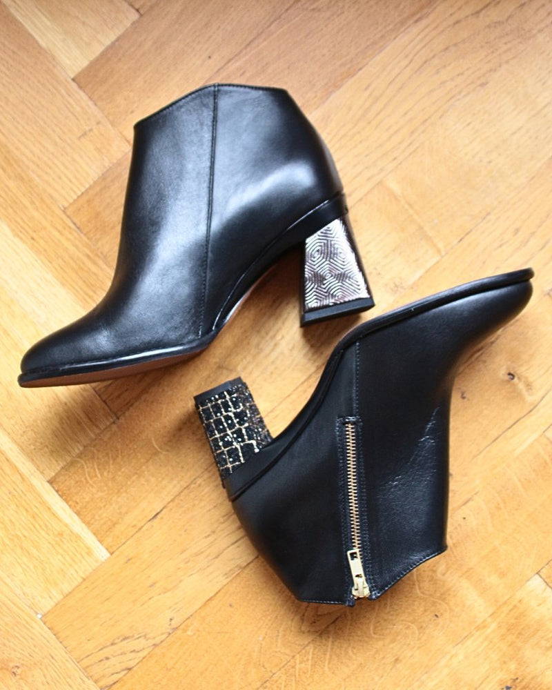 Portia Bottine Zip Noir - Tanya Heath Paris