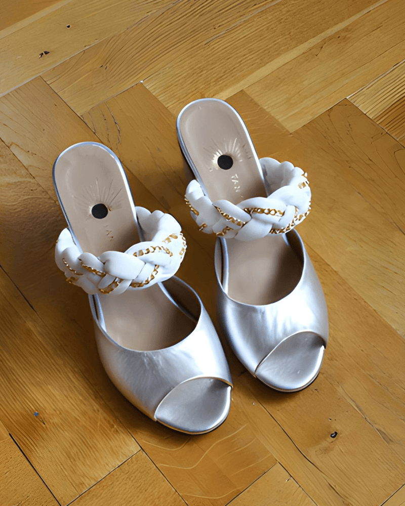 Romy Mule Tressé Argent - Tanya Heath Paris