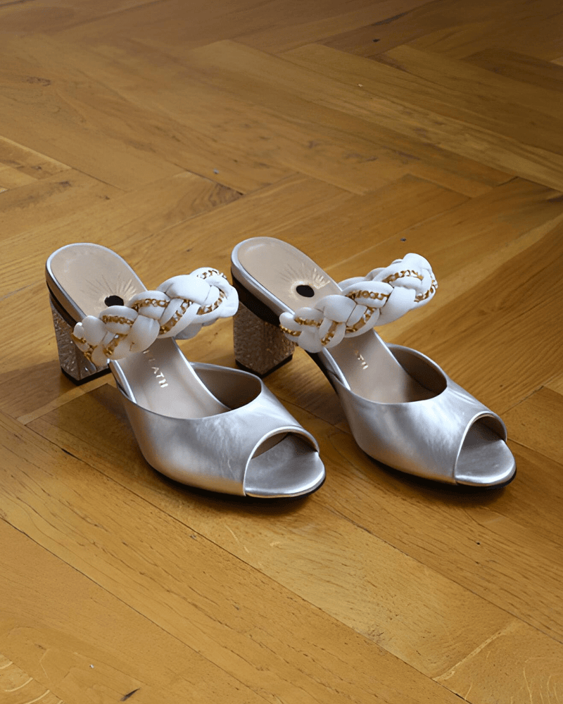 Romy Mule Tressé Argent - Tanya Heath Paris