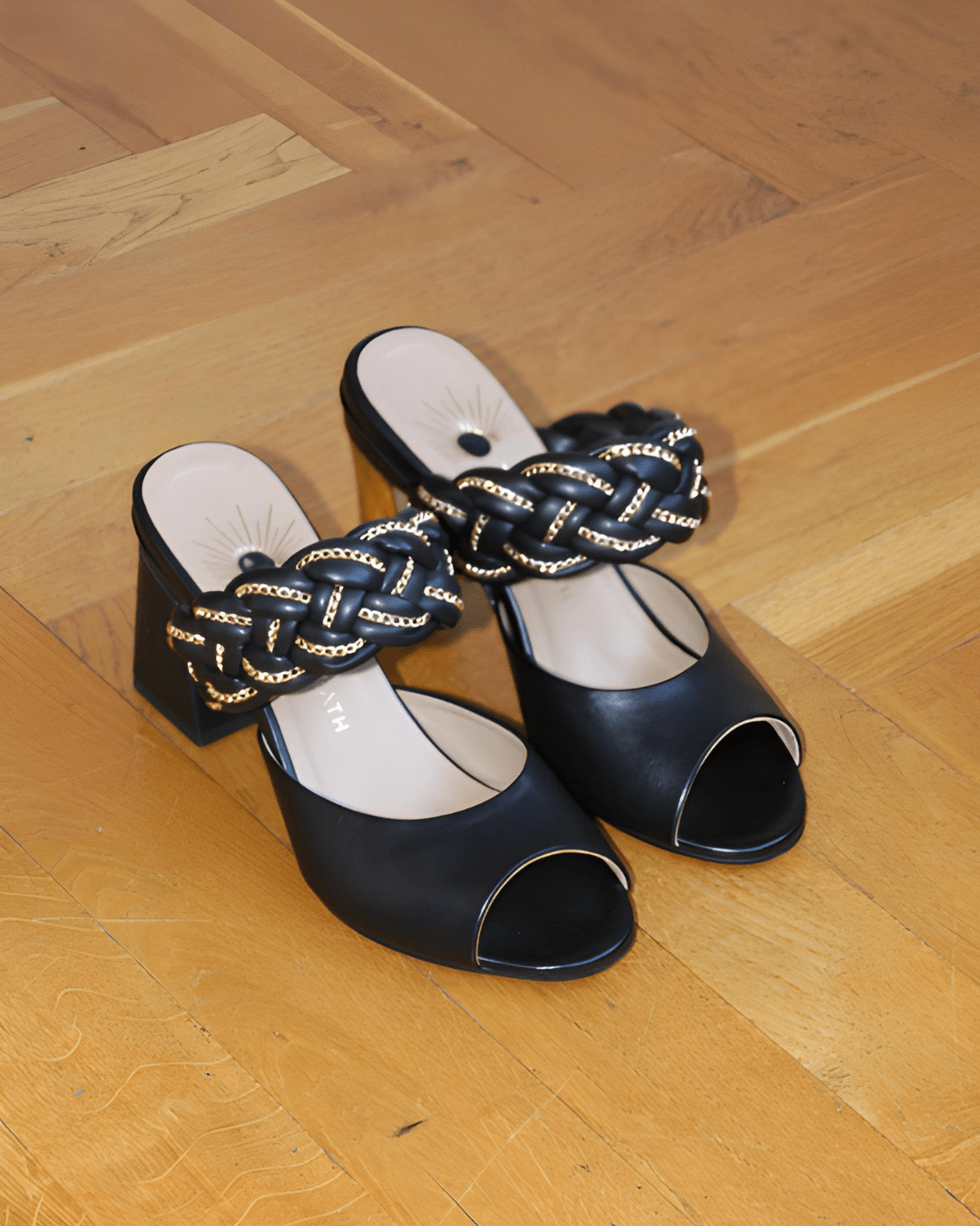 Romy Mules Tressées Noir - Tanya Heath Paris