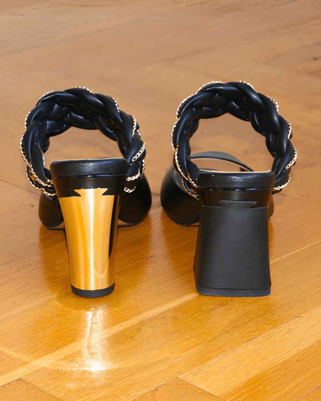 Romy Mules Tressées Noir - Tanya Heath Paris