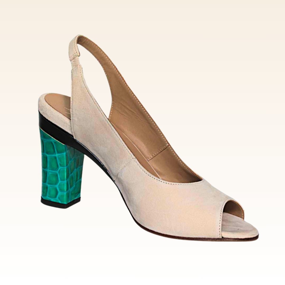 Sophie Sling Back Velours Amande (Copy) - Tanya Heath Paris