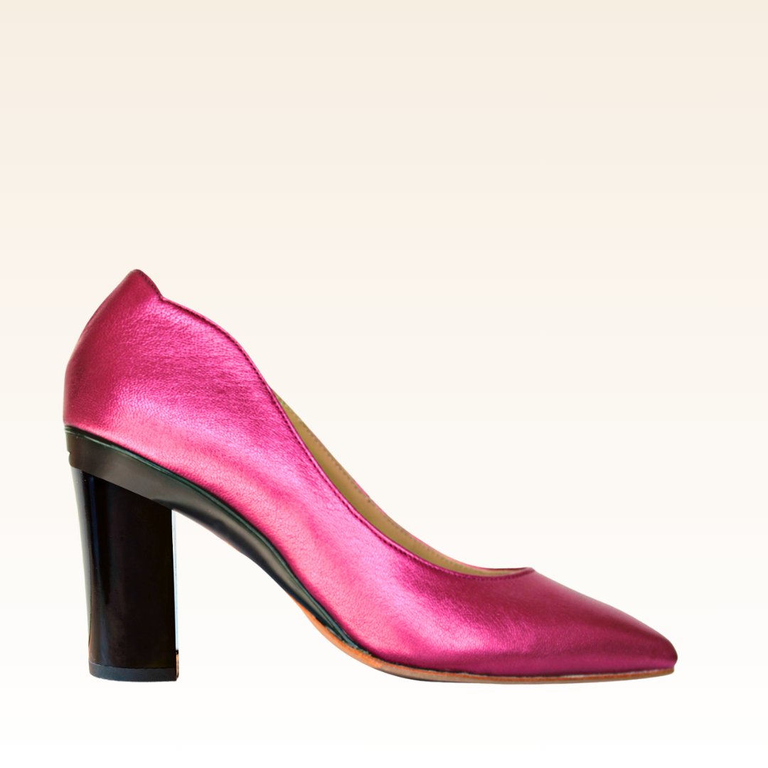 Escarpins confortables à talons amovibles - rose métallisé – Tanya Heath Paris Escarpins confortables à talons amovibles - rose métallisé – Tanya Heath Paris